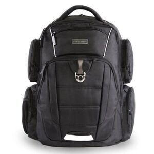 Perry Ellis Black 350 Laptop Backpack- Black travel bag, business bag $160 bag